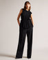 EVALIE-Tops-EVALIE has the details covered. This little frilled number has them in abundance and will have you feeling ready to strut your stuff. With its frills, piping details and waist ties, this top will dress up any look. Sleeveless top Frilled embellishments Piping stripes Crew neck Gathered waist Waist ties Front button fastening Julia is 5'10" / 1.78m and wears Black in a Ted size 1- Ted Baker Romania